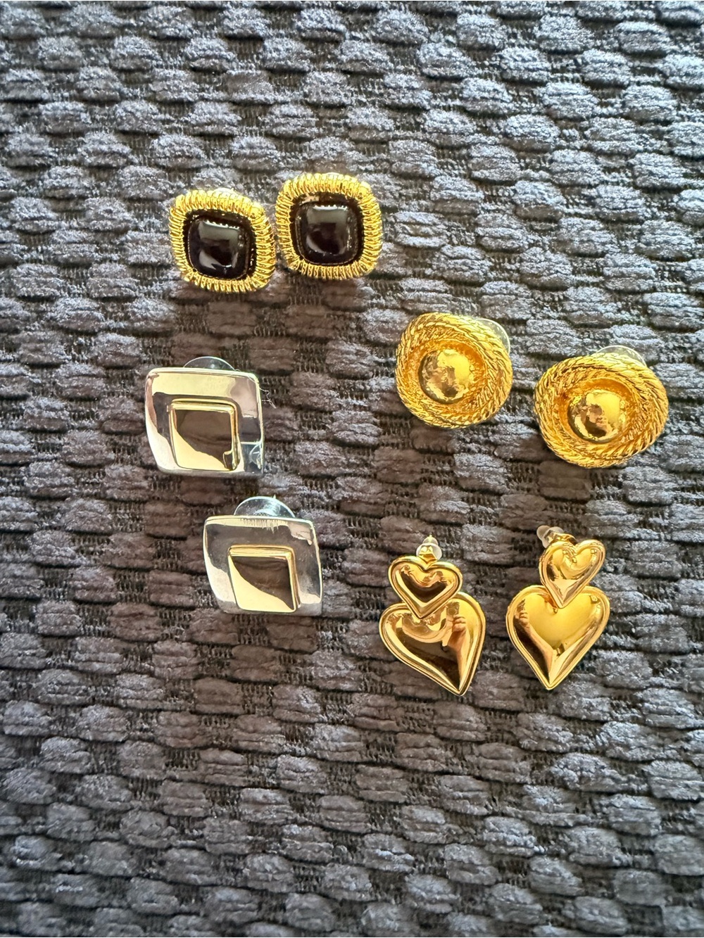 Gold and Black Women's Earring Set - Classic Mixed Metal Styles